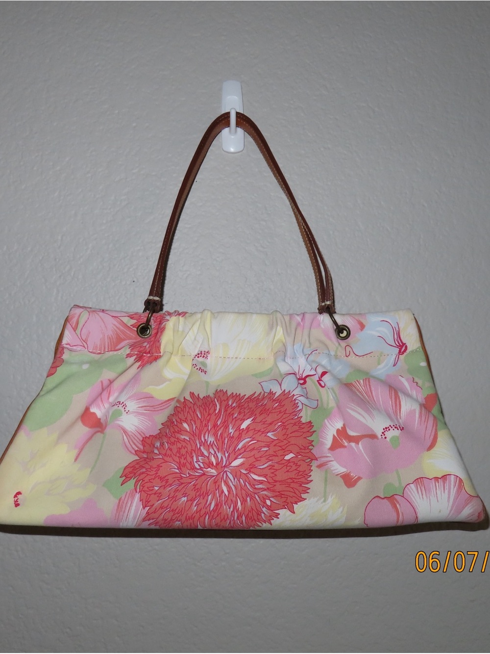 Burberry Pink, Cream & Green Floral Shoulder Bag - Picture 1 of 7